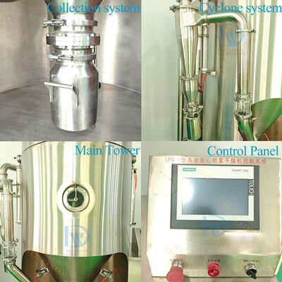 Pengering Semprot Vakum Suhu Rendah Mini Lab LPG-5 dengan Kapasitas 5 Liter dan Kontrol Suhu 30~300℃ untuk Evaporasi 1kg/jam