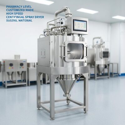 Tingkat Farmasi dan Bahan SUS316L Pengering Semprot Sentrifugal Berkecepatan Tinggi yang Dibuat Khusus