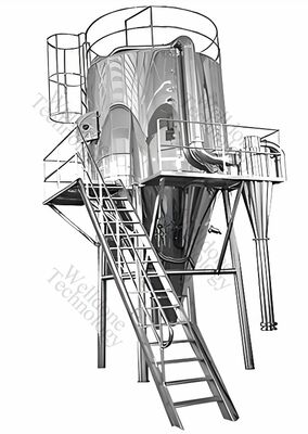 Disesuaikan dibuat efisien tinggi SUS316L industri centrifugal penyemprot pengering untuk gula dan garam